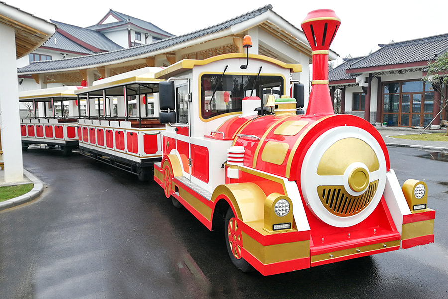 Carrozza semichiusa 28 elegante grande treno turistico senza binari