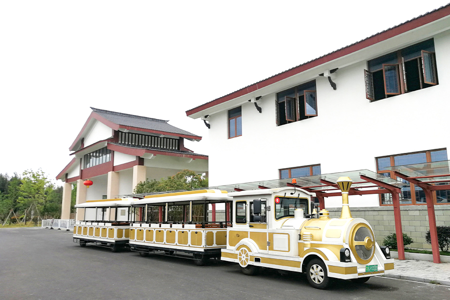 Carrozza semichiusa 28 elegante grande treno turistico senza binari