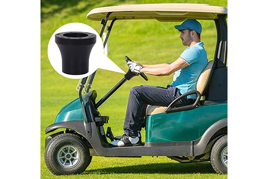 Ruote sterzanti e adattatore per carrello da golf nero